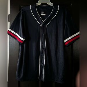 NWT Men's Navy Baseball Jersey Button Down